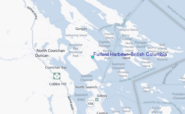 Fulford Harbour, British Columbia Tide Station Location Map