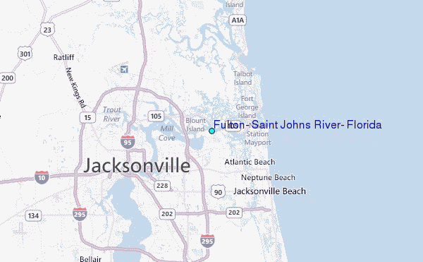 Fulton, Saint Johns River, Florida Tide Station Location Map