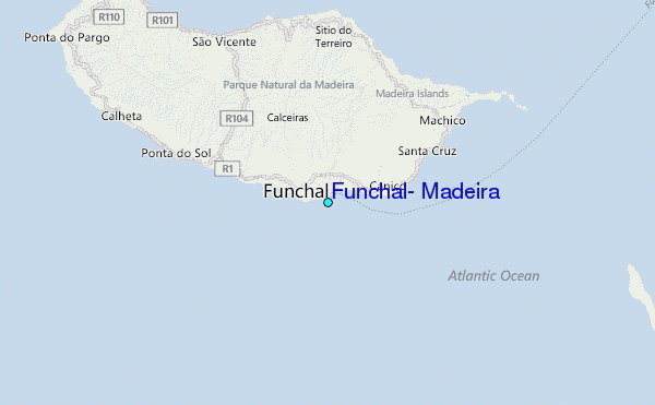 Funchal, Madeira Tide Station Location Map