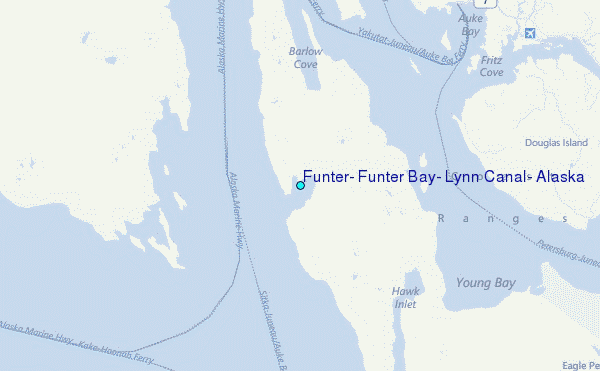 Funter, Funter Bay, Lynn Canal, Alaska Tide Station Location Map