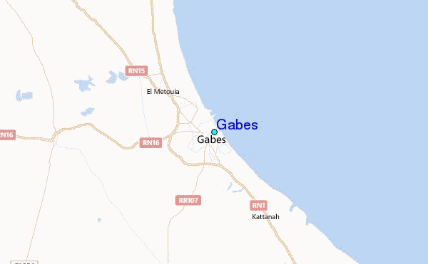 Gabes Tide Station Location Map