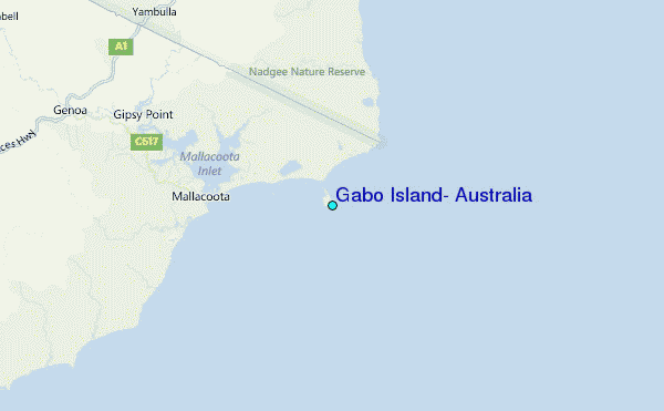 Gabo Island, Australia Tide Station Location Map