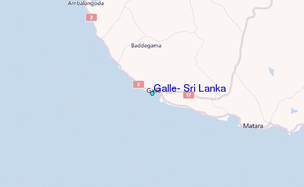 Galle, Sri Lanka Tide Station Location Map