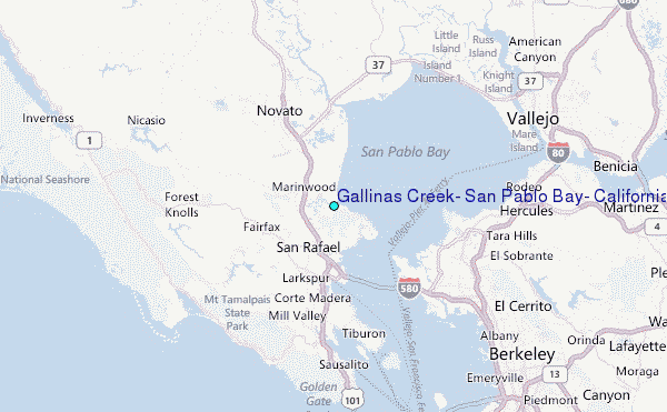Gallinas Creek, San Pablo Bay, California Tide Station Location Map