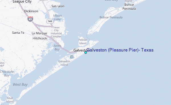 Galveston (Pleasure Pier), Texas Tide Station Location Map