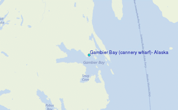 Gambier Bay (cannery wharf), Alaska Tide Station Location Map