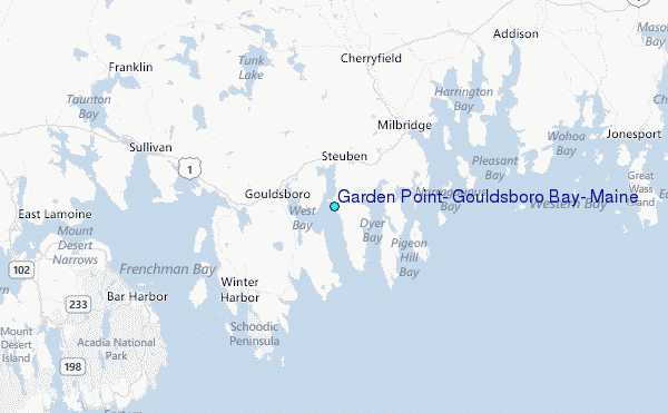 Garden Point, Gouldsboro Bay, Maine Tide Station Location Map