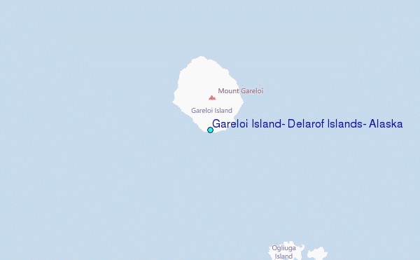 Gareloi Island, Delarof Islands, Alaska Tide Station Location Map