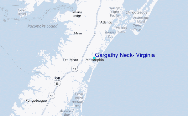Gargathy Neck, Virginia Tide Station Location Map