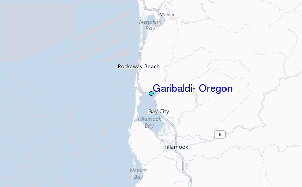 Garibaldi, Oregon Tide Station Location Map