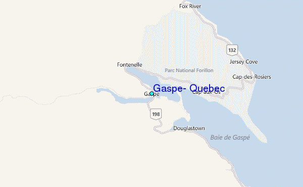 Gaspe, Quebec Tide Station Location Map