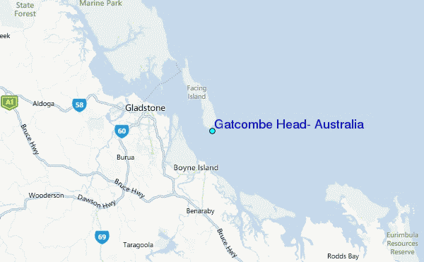 Gatcombe Head, Australia Tide Station Location Map