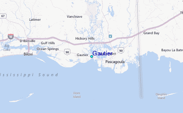 Gautier Tide Station Location Map