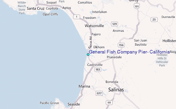 General Fish Company Pier, California Tide Station Location Map