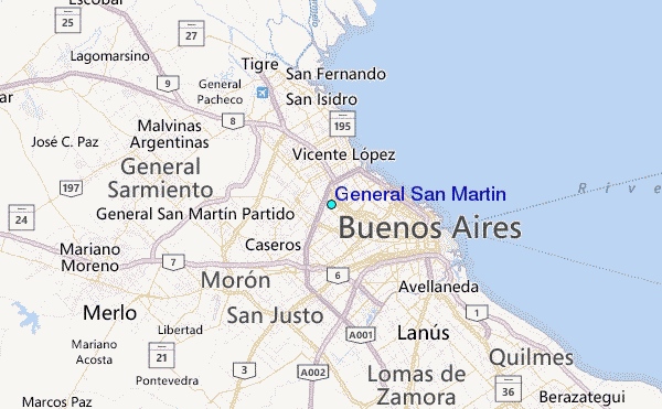 General San Martín Tide Station Location Map