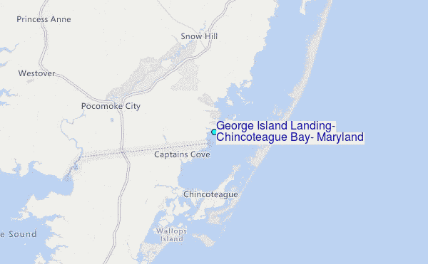 George Island Landing, Chincoteague Bay, Maryland Tide Station Location Map