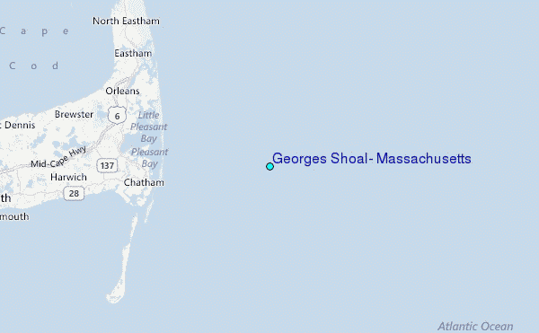 Georges Shoal, Massachusetts Tide Station Location Map