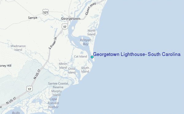 Georgetown Lighthouse, South Carolina Tide Station Location Map