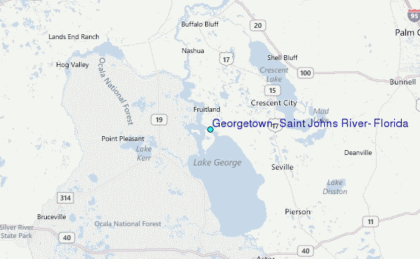 Georgetown, Saint Johns River, Florida Tide Station Location Map