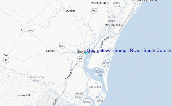 Georgetown, Sampit River, South Carolina Tide Station Location Map