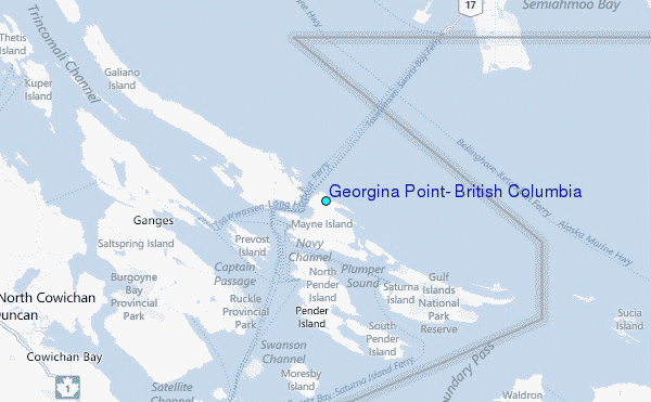 Georgina Point, British Columbia Tide Station Location Map