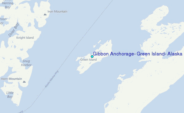 Gibbon Anchorage, Green Island, Alaska Tide Station Location Map