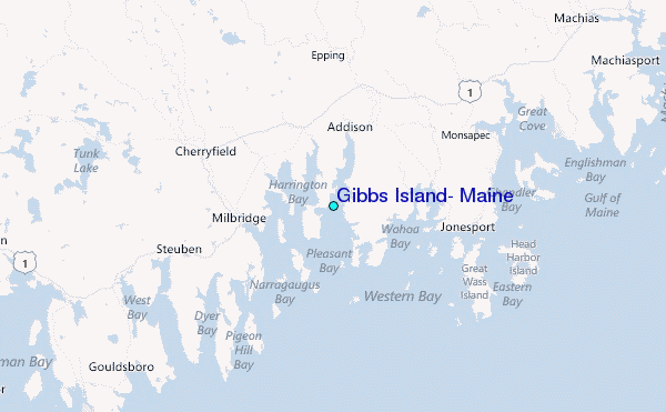 Gibbs Island, Maine Tide Station Location Map
