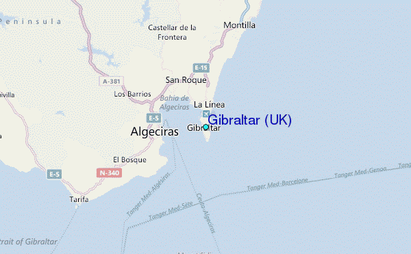 Gibraltar (U.K.) Tide Station Location Map