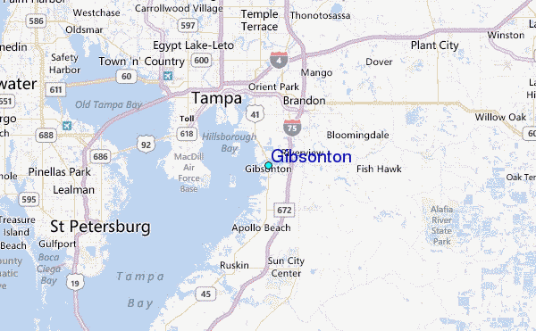 Gibsonton Tide Station Location Map
