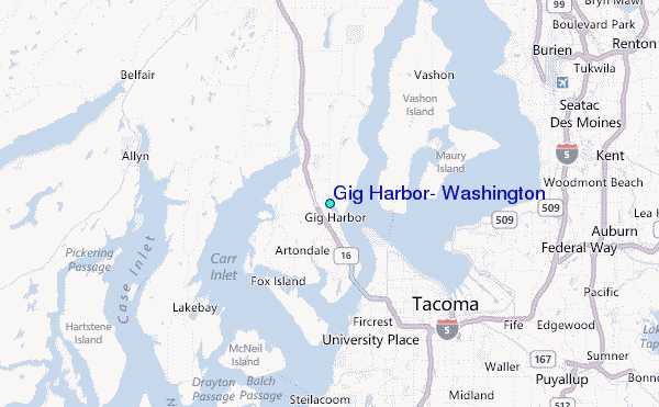 Gig Harbor, Washington Tide Station Location Map