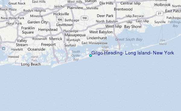 Gilgo Heading, Long Island, New York Tide Station Location Map