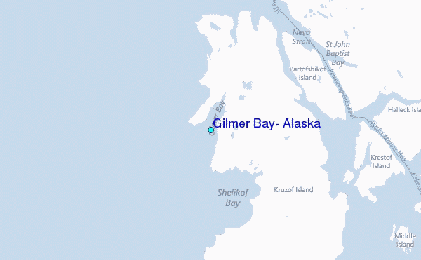 Gilmer Bay, Alaska Tide Station Location Map