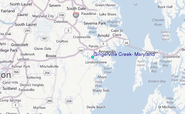 Gingerville Creek, Maryland Tide Station Location Map