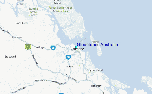 Gladstone, Australia Tide Station Location Map