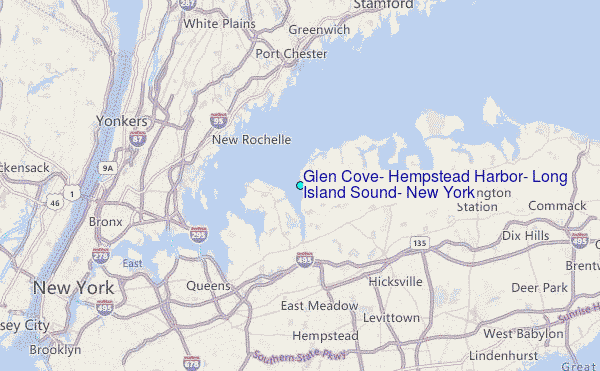 Glen Cove, Hempstead Harbor, Long Island Sound, New York Tide Station Location Map