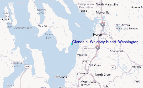 Glendale, Whidbey Island, Washington Tide Station Location Map