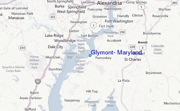 Glymont, Maryland Tide Station Location Map
