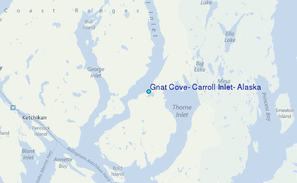 Gnat Cove, Carroll Inlet, Alaska Tide Station Location Map