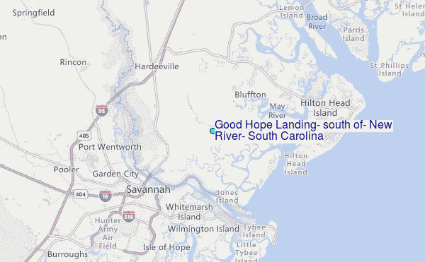 Good Hope Landing, south of, New River, South Carolina Tide Station Location Map