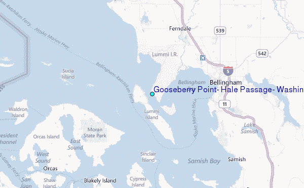 Gooseberry Point, Hale Passage, Washington Tide Station Location Map