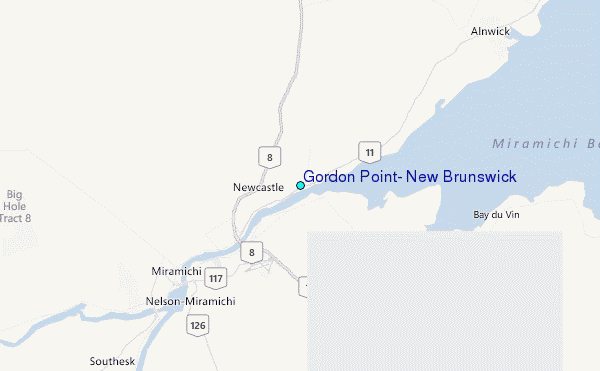 Gordon Point, New Brunswick Tide Station Location Map