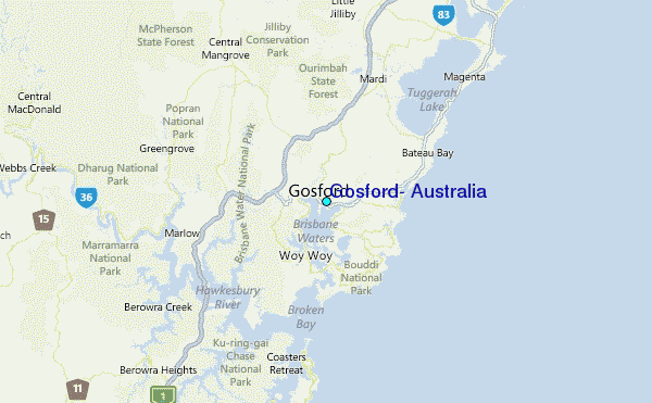 Gosford, Australia Tide Station Location Map