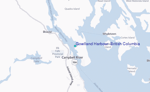 Gowlland Harbour, British Columbia Tide Station Location Map