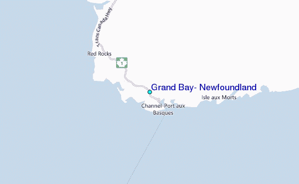 Grand Bay, Newfoundland Tide Station Location Map