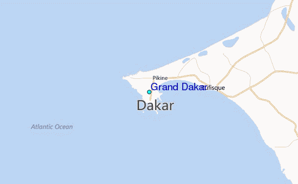 Grand Dakar Tide Station Location Map