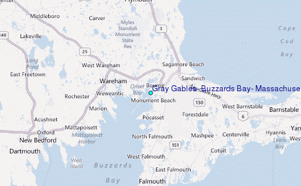 Gray Gables, Buzzards Bay, Massachusetts Tide Station Location Map