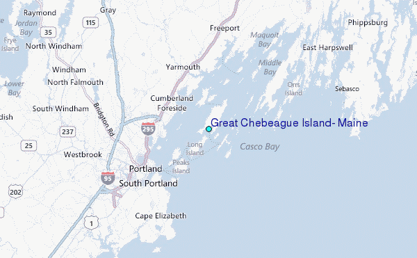 Great Chebeague Island, Maine Tide Station Location Map