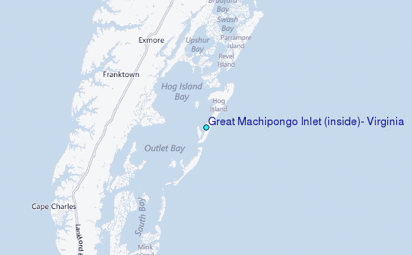Great Machipongo Inlet (inside), Virginia Tide Station Location Map