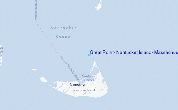 Great Point, Nantucket Island, Massachusetts Tide Station Location Map