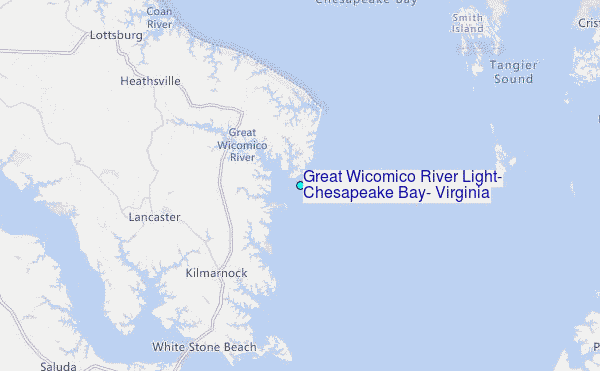 Great Wicomico River Light, Chesapeake Bay, Virginia Tide Station Location Map